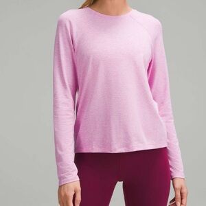 Lululemon License To Train Classic Fit Long Sleeve Heathered Dahlia Mauve Pink